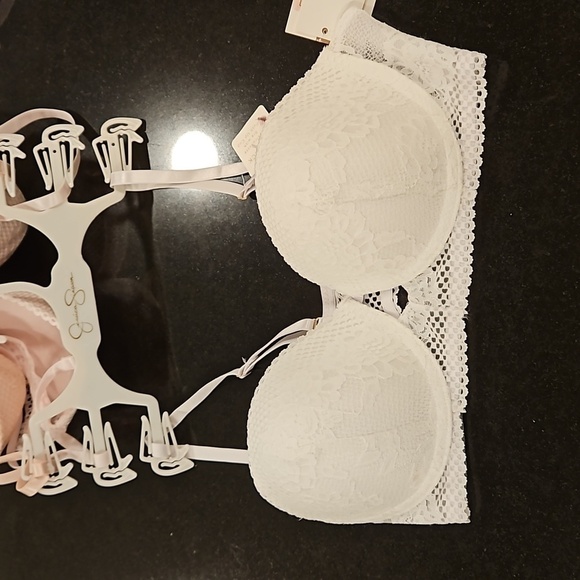 💕JESSICA SIMPSON💕 Padded Push Up Balconette Bras 3 Pk Pink White Nude 36C NWT - Picture 6 of 16